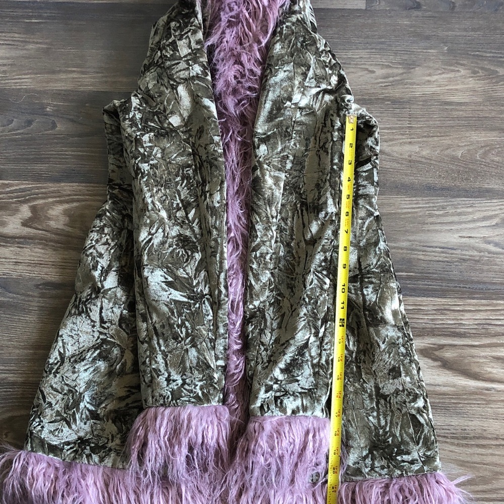 Widow Art Magic Crushed Velvet Faux Fur Trim Jacket Witchy Witchcore Y2K - Picture 15 of 15